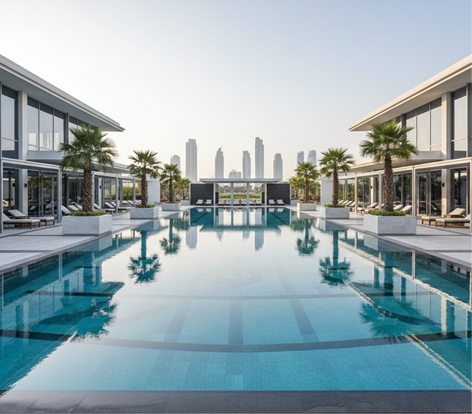 Outdoor pool recreation area