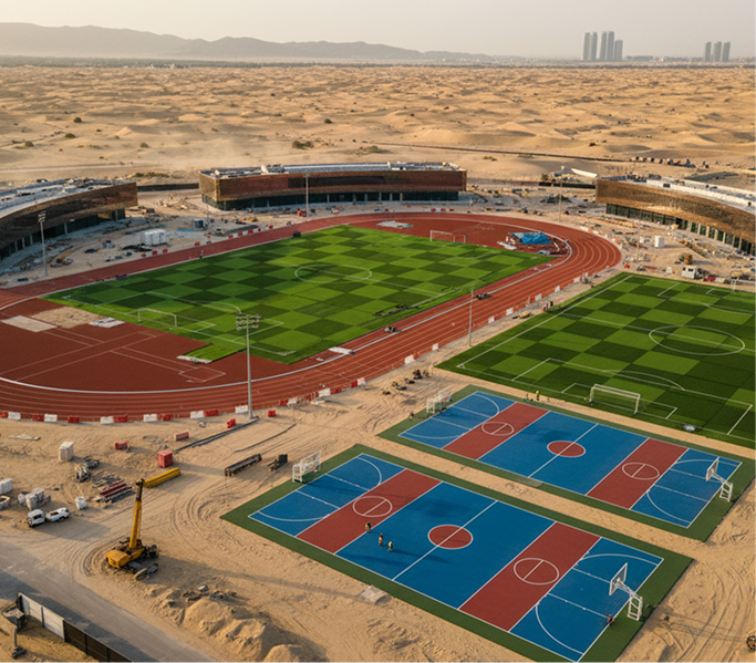 Outdoor multi-sport athletic field